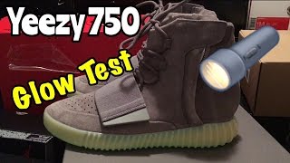 adidas Yeezy 750 Boost quotGrey Gumquot Glow Test [upl. by Plotkin839]