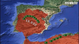 History Of Islamic Empire in Spain Every Year using Google earth [upl. by Harrad197]