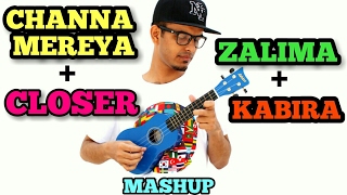 Channa Mereya  Closer  Zaalima  Kabira Mashup Cover On Ukulele  Bollywood Hindi song  FUXiNO [upl. by Hersh]