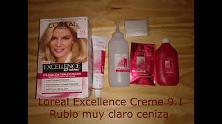 testing loreal excellence creme very light blonde ash hair dye 91 probando loreal excellence creme [upl. by Meng]