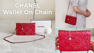 ENG Sub Review CHANEL Camellia Embossed Wallet On Chain [upl. by Sterne]