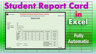 Automatic Report Card in Excel  Student Result Card in Excel [upl. by Jorry]