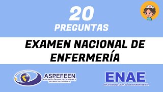 Preguntas de Enfermería tipo examen ENAE PERU  20 preguntas  Trivia serums enfermería [upl. by Kornher]