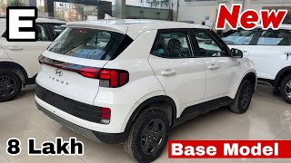 HYUNDAI VENUE E New Updated Model Venue 2024 Base Model White Colour Review [upl. by Ycnej]