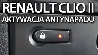 Renault Clio II  Automatyczne ryglowanie centralnego zamka po ruszeniu antynapad [upl. by Liuka]