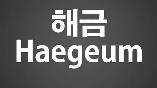 How to Pronounce 해금 Haegeum [upl. by Lochner907]