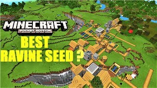 BEST MCPE 126 SEED  TRIPLE RAVINE WITH DOUBLE VILLAGE AT SPAWN WITH 2 BLACKSMITHS  Minecraft PE [upl. by Celie]