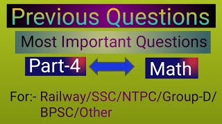 math Railway groupDNTPCSSCOther competitive exams [upl. by Zanahs]