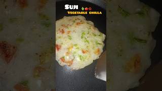 Breakfast recipes quotvegetable chilla 🍅🫑🌰quot shorts recipe cooking [upl. by Uuge]