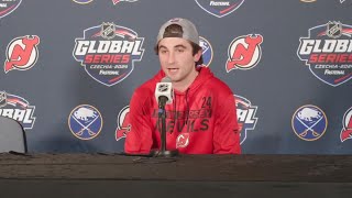 Devils postgame reaction after sweeping Global Series in Prague for teammate Palat [upl. by Iviv]