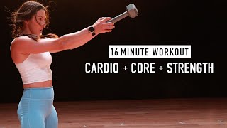 16 MINUTE  CARDIO  CORE  STRENGTH Tabata Workout Dumbbells amp Bodyweight [upl. by Toomin21]