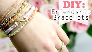 DIY 4 Ways how to make Easy Friendship Bracelets [upl. by Ydnes]