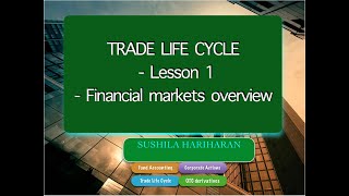 Trade Life Cycle Financial Markets Lesson 1 [upl. by Aynat433]