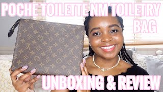 POCHE TOILETTE NM TOILETRY BAG UNBOXING amp REVIEW  THE NEW LOUIS VUITTON TOILETRY POUCH 26 [upl. by Noemad]