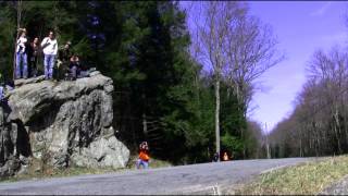 Erika Soars Big Rally Car Jump [upl. by Selrahcnhoj]