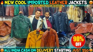 100 Original Leather jackets Leather jackets market in delhiJacket wholesale marketBagsBelts [upl. by Kursh320]