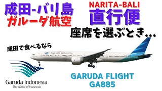 ガルーダエアライン成田からバリ島直行便座席選びの注意点Garuda Indonesia flight GA885【263】 [upl. by Nauqan10]