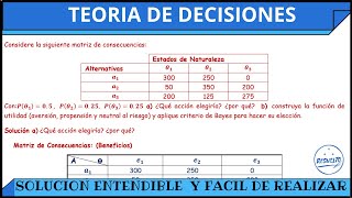 Teoría de Decisiones INVESTIGACION DE OPERACIONES [upl. by Roehm1]