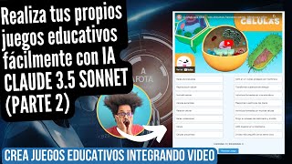 Crea Juegos educativos personalizados con IA Parte 2 Creación de actividades con video [upl. by Ayal444]