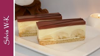 Bananenschnitte  SchokoBananenschnitte  MürbeteigBoden [upl. by Ecnarretal613]