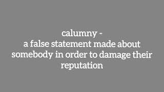 calumny meaning [upl. by Binnie394]