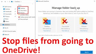 How do I stop files from going to OneDrive [upl. by Spenser903]