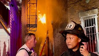 🌟 4th of July Fire 🌟FDNY Bronx 1075 Box 3693 Heavy Fire Rear of 2 Private Dwellings [upl. by Philipa]