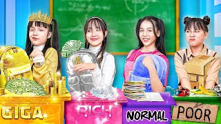 Poor Vs Rich Vs Giga Rich Vs Normal Student First Day at New School [upl. by Aira340]