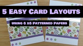 10 Cards Sentiments For Her  5 EASY Stunning Patterned Paper Layouts with 6x6 Paper Spelling Fixed [upl. by Inaluiak]