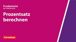 Prozentsatz berechnen  Fundamente der Mathematik  Erklärvideo [upl. by Mastat]