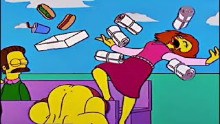 The Simpsons S11E14  Maude Neds Wife Death Scene When Hit By Tee Shirt Canon thesimpsons cartoon [upl. by Chiquita]