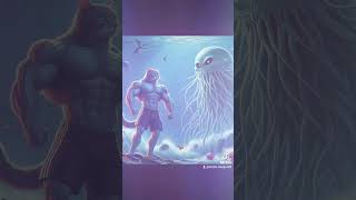 Muscular cat vs jellyfish alien monster meowtv cuteanimals catshorts meowingtv cutepets kitten [upl. by Ruamaj]