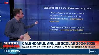 Structura anului școlar 20242025 Când încep cursurile și ce vacanțe vor avea elevii [upl. by Shaper]