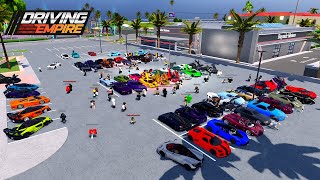 Joining the LARGEST Car Meet in Driving Empire 100 Person Car Meet [upl. by Yager]