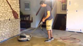 Using Floor Machine To Clean Concrete [upl. by Hluchy]