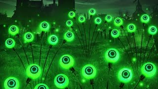 Halloween Outdoor Decorations 2 Pack Scary Eyeball Solar Yard Lights 12 LED Swaying [upl. by Slorac210]