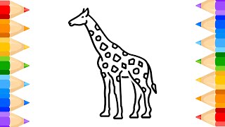 How to Draw Giraffe  Giraffe Drawing Easy  Giraffe drawing easy step by step  Kids Mridul [upl. by Malim448]