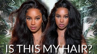 THE MOST NATURAL LOOKING KINKY STRAIGHT CLOSURE WIG TUTORIAL NADULA HAIR  ALWAYSAMEERA [upl. by Itin906]