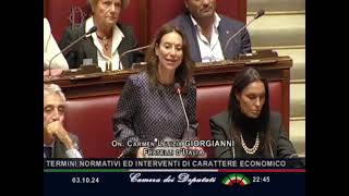 LETIZIA GIORGIANNI INTERVIENE SUL DECRETO OMNIBUS [upl. by Farly]