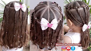 Penteado Infantil melancia com tranças de duas pontas [upl. by Kalvin]