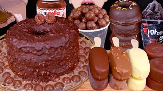 ASMR MALTESERS CHOCOLATE MILK MAGNUM ICE CREAM CAKE DOUGHNUTS NUTELLA DESSERT MUKBANG먹방EATING SOUNDS [upl. by Repsag187]