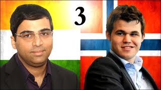 Magnus Carlsen vs Vishy Anand  2013 World Chess Championship  Game 3 [upl. by Korry471]