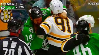 Jamie Benn Nikita Zadorov Fight  Dallas Stars vs Boston Bruins 2024 NHL Highlights [upl. by Ihdin265]