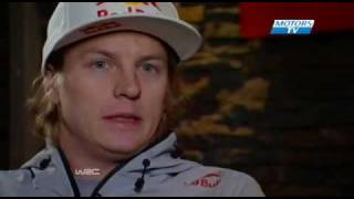 MotorsTV interview with Kimi Raikkonen about his experience with rally  Sweden 2010 [upl. by Aener]