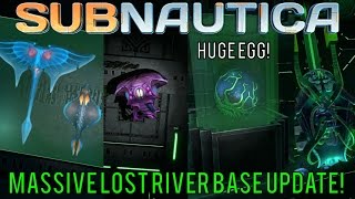 HUGE EGG IN THE LOST RIVER BASE  UPDATED WARPER ROOM  Subnautica News [upl. by Netnerb]