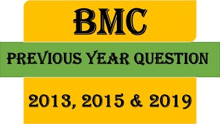 BMC Previous Year Question 2013 2015 amp 2019  Civil engineering [upl. by Rafa46]