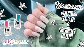 HOW TO REMOVE KIARA SKY GELLY TIPS amp AMAZON DIP POWDER FULLSET ft Nugenesis Dip System [upl. by Neelyt143]