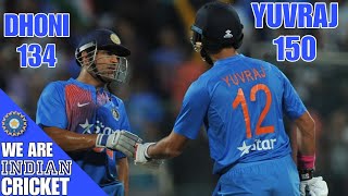 India vs England 2nd ODI HD Highlights Yuvraj Singh 150 and Ms Dhoni 134 to save india to scores 381 [upl. by Yreffoeg]