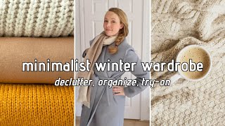 Minimalist Wardrobe for Winter  Declutter Organize TryOn [upl. by Eux]