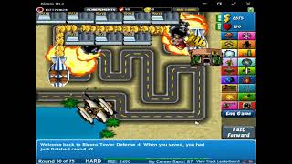 Bloons Tower Defense 4 World Record  Rounds 1250 Hard No Misses [upl. by Ahsit]